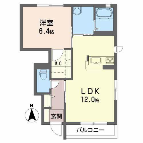 セラディアス(1LDK/1階)の間取り写真