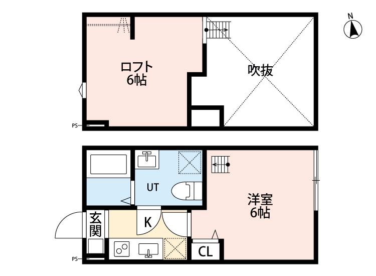 ラ・プリマベーラ(1K/2階)の間取り写真