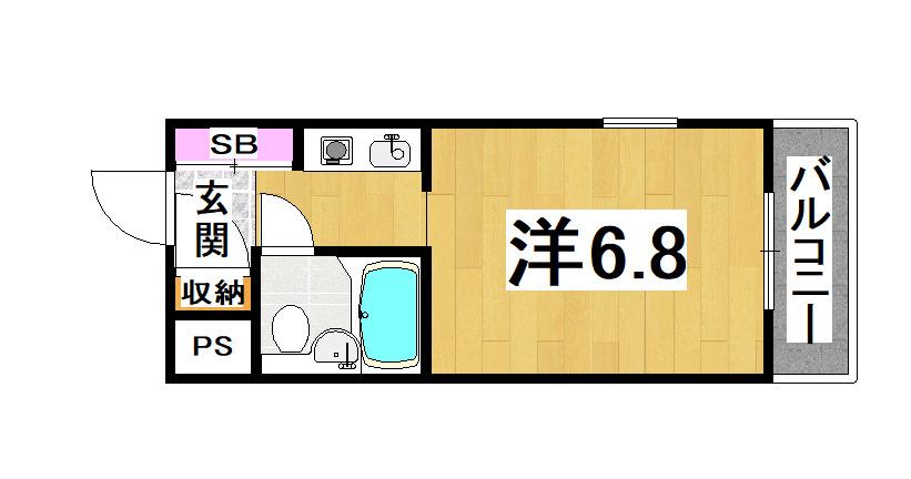 NEOダイキョー北昭和Ⅱ(ワンルーム/4階)の間取り写真