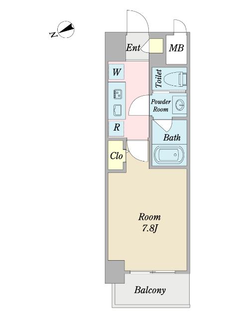 CINZA荒町(1K/2階)の間取り写真