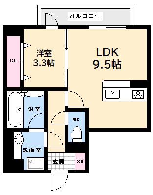 ニューライフテラス(1LDK/1階)の間取り写真