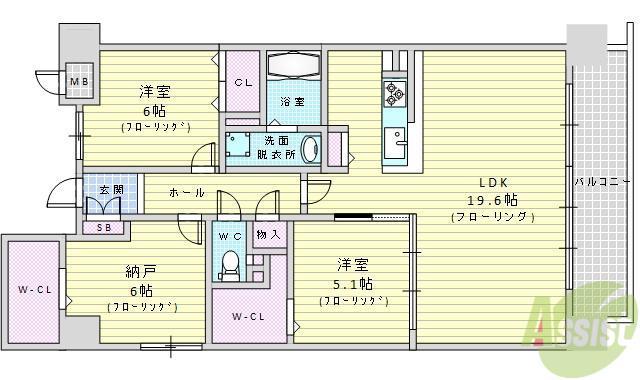 ウエストフィールド(2SLDK/2階)の間取り写真