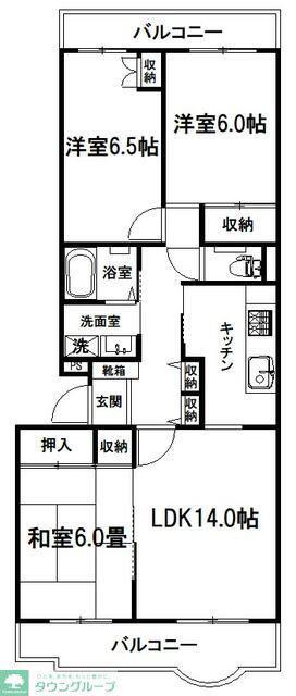 北浦和パークハウス(3LDK/2階)の間取り写真
