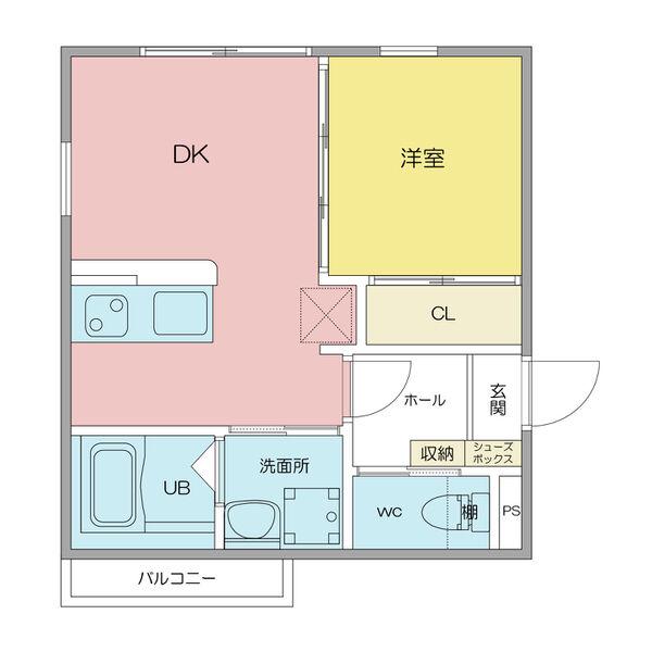 ベネフィス観音町(1DK/2階)の間取り写真