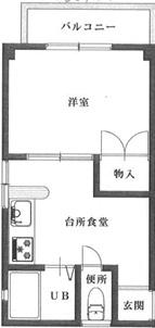 ピアハイツI(1DK/3階)の間取り写真