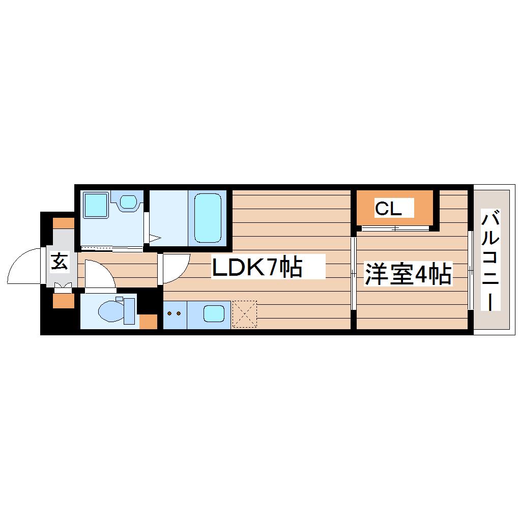 シェルグランデ六丁の目(1LDK/6階)の間取り写真