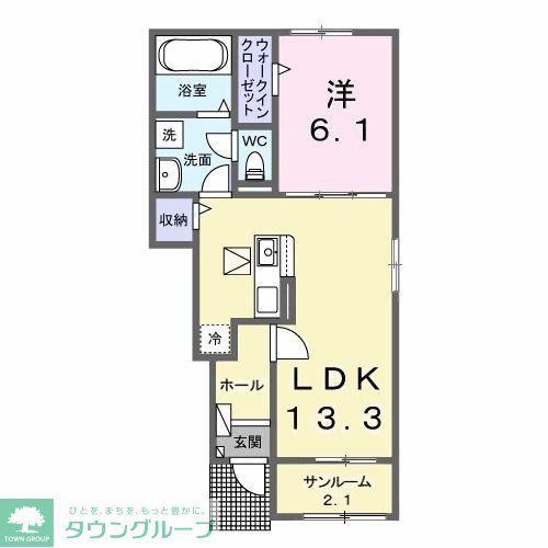 さんらいずII(1LDK/1階)の間取り写真