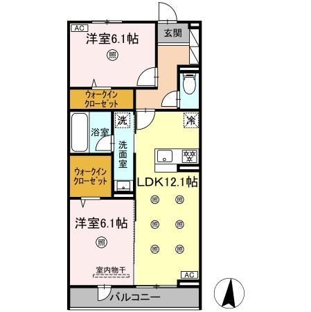 M&S RESIDENCE LIEN(2LDK/3階)の間取り写真