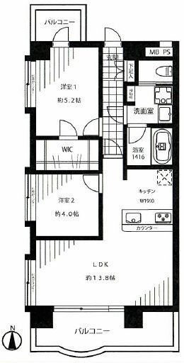 新宿サニーコート(2LDK/7階)の間取り写真