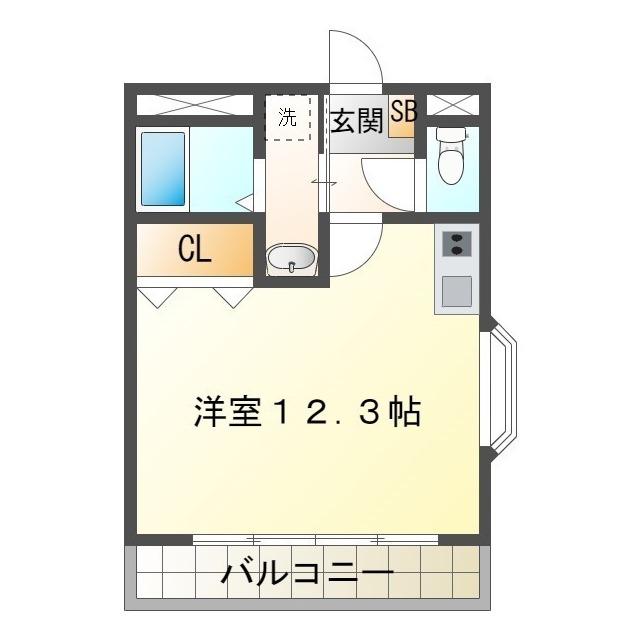 キャロット(1K/1階)の間取り写真