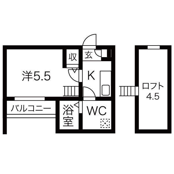 グラシア(1K/1階)の間取り写真