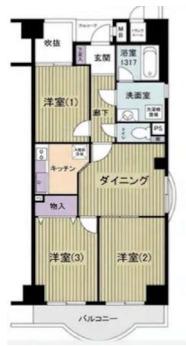 エクレール川口(3DK/8階)の間取り写真