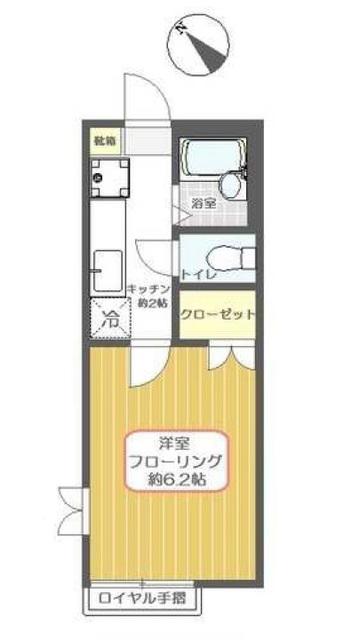 クレアーレ瑞江III(1K/2階)の間取り写真