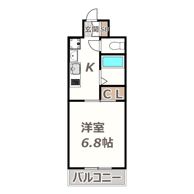 岩伸ヴィルブーケ湯里(1K/7階)の間取り写真