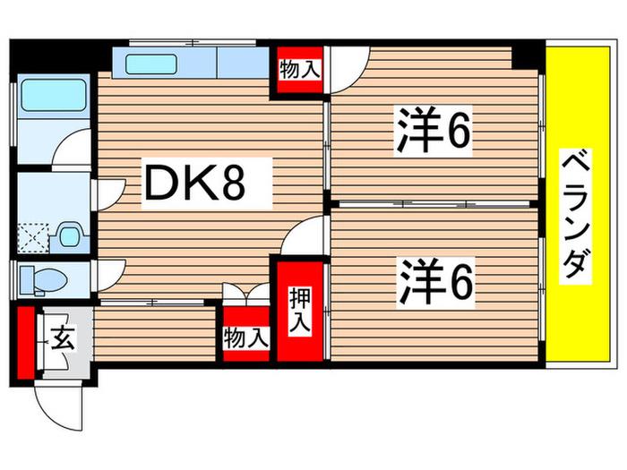 細田ビル(2DK/3階)の間取り写真