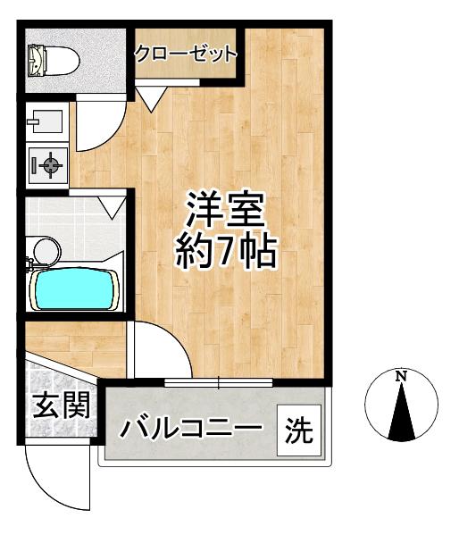 ラメゾンダイコク(ワンルーム/1階)の間取り写真