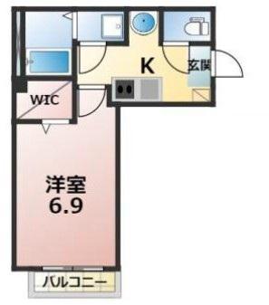 アンビエンテ西所沢(1K/3階)の間取り写真