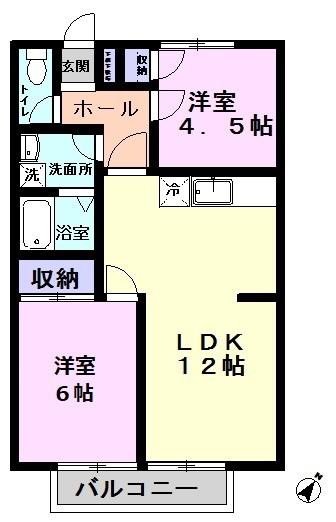 パークサイド21(2LDK/1階)の間取り写真