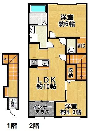 SARENATA SASAYAMA(1LDK/2階)の間取り写真