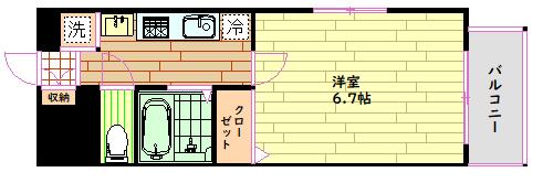 レジェンドール日本橋東(1K/7階)の間取り写真