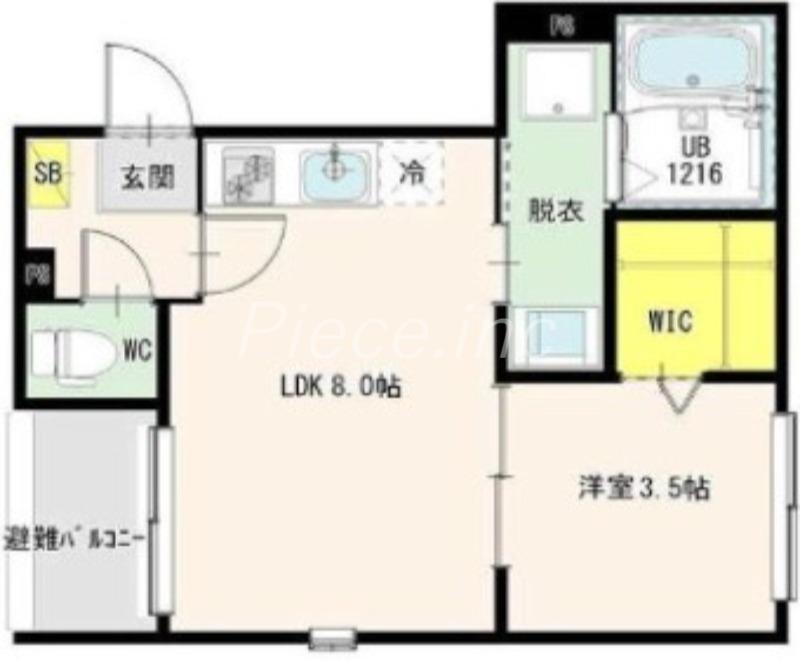 DIIRA下新庄(1LDK/3階)の間取り写真