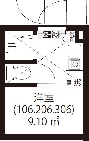GARUNA OKUBO(ワンルーム/2階)の間取り写真