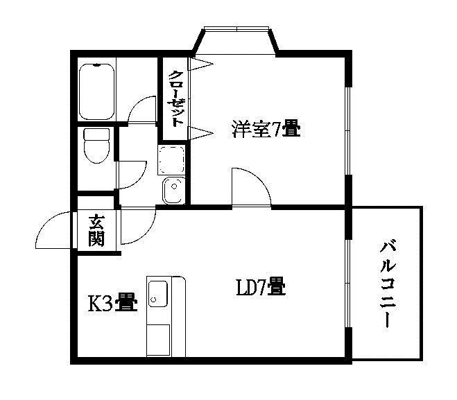 SUNGRANDE大御堂(1LDK/4階)の間取り写真