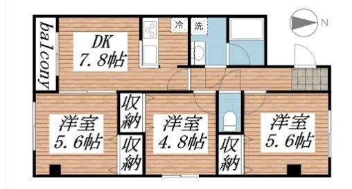 水原マンションIII(3DK/3階)の間取り写真