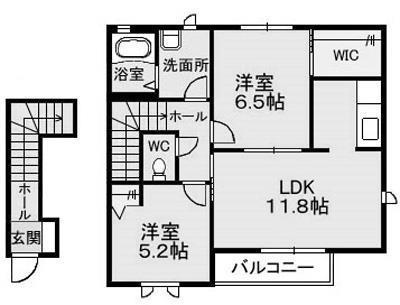 フサクラヴィエ A・B棟(2LDK/2階)の間取り写真