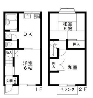 ハイツドリームII(3DK/2階)の間取り写真