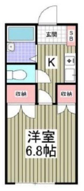 サンライズIII(1K/2階)の間取り写真