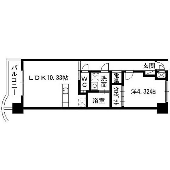 コンフォート北仙台ヒルズ(1LDK/1階)の間取り写真