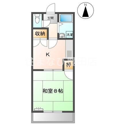 ハイツL(1K/2階)の間取り写真