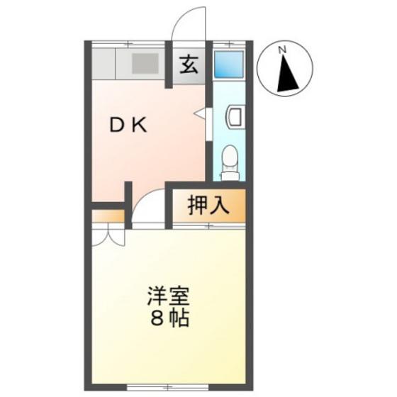 多田コーポ第1(1DK/1階)の間取り写真