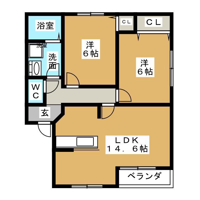 パークメゾンさくら(2LDK/2階)の間取り写真