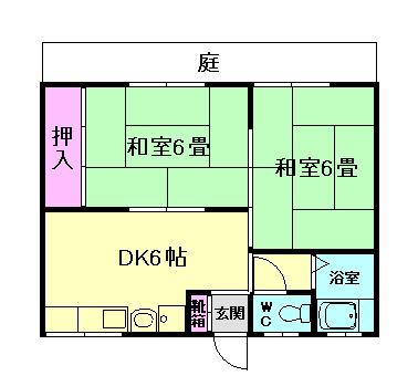 ハイツクリア(2DK/1階)の間取り写真
