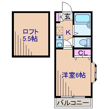 ジョイフルオークラNO38(1K/1階)の間取り写真