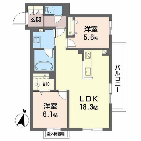 プライムフェルトII(2LDK/3階)の間取り写真