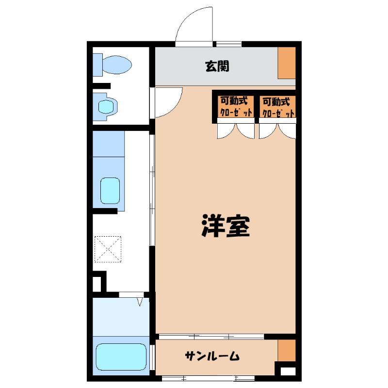 るーばんハイム(1K/1階)の間取り写真