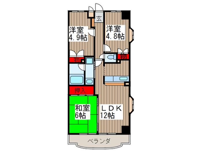 ACRO PRE STAGE 2(3LDK/2階)の間取り写真