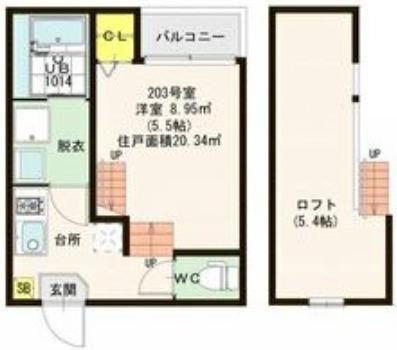 INSPIRE PHILIPPIANS413(1K/2階)の間取り写真