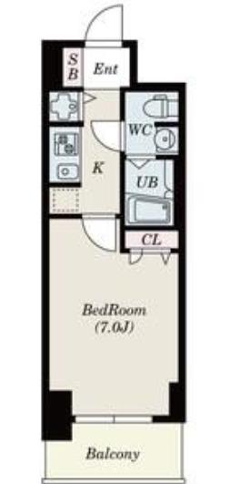 S-RESIDENCE難波BRILLER(1K/11階)の間取り写真