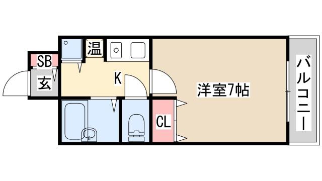 ハイネス生田(1K/4階)の間取り写真