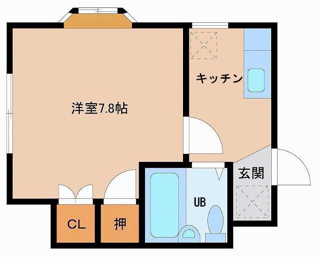 プレーンコートII(1K/1階)の間取り写真