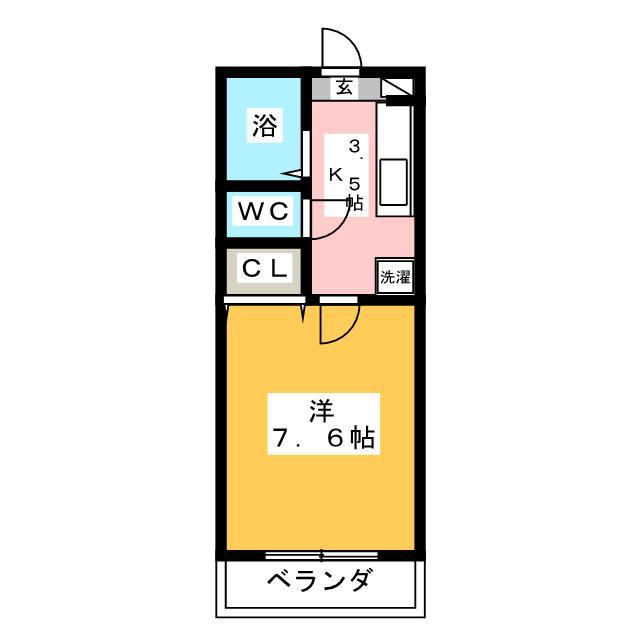 コートダジュール2番館(1K/1階)の間取り写真