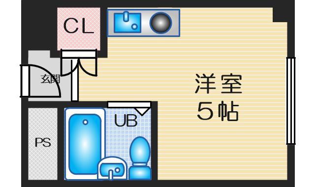 ヴェローノ緑地公園(ワンルーム/2階)の間取り写真