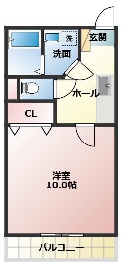 レザンコート(1K/1階)の間取り写真
