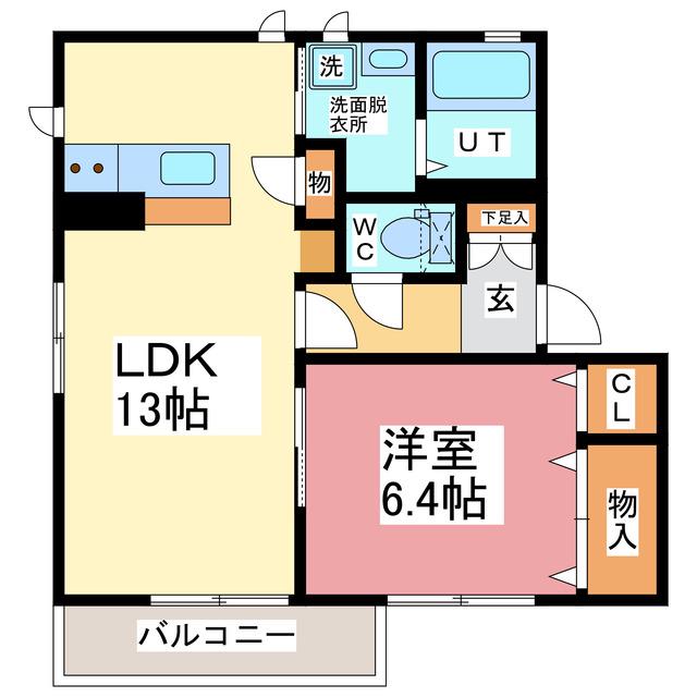 LUCE(1LDK/2階)の間取り写真