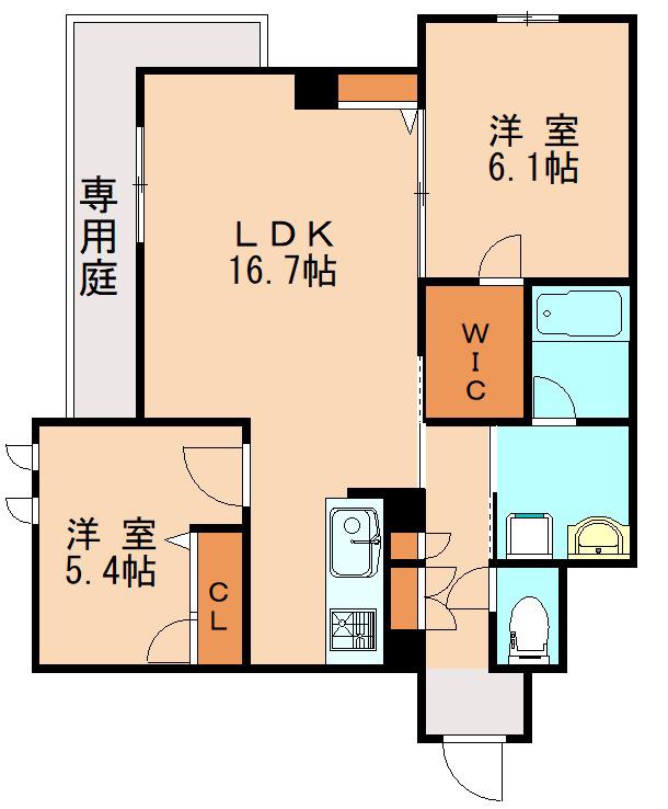 SHAMAISON AMBER026(2LDK/1階)の間取り写真