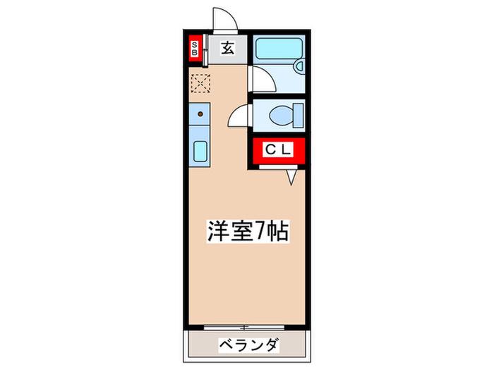 ルミエール(ワンルーム/2階)の間取り写真